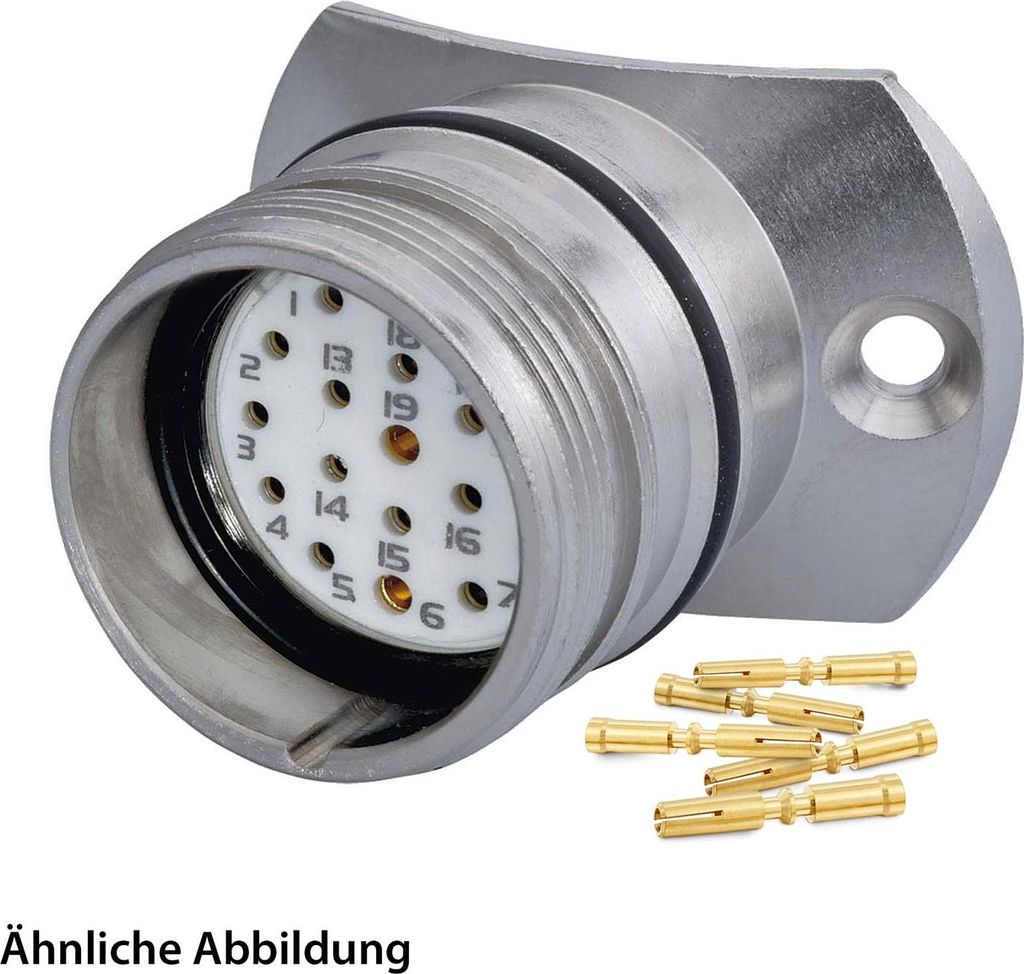 HUMMEL SET inkl. Kontakte M23 Signal Gerätesteckverbinder Radius 35mm, Crimp gerade Polzahl 2+16+PE, Buchse mit