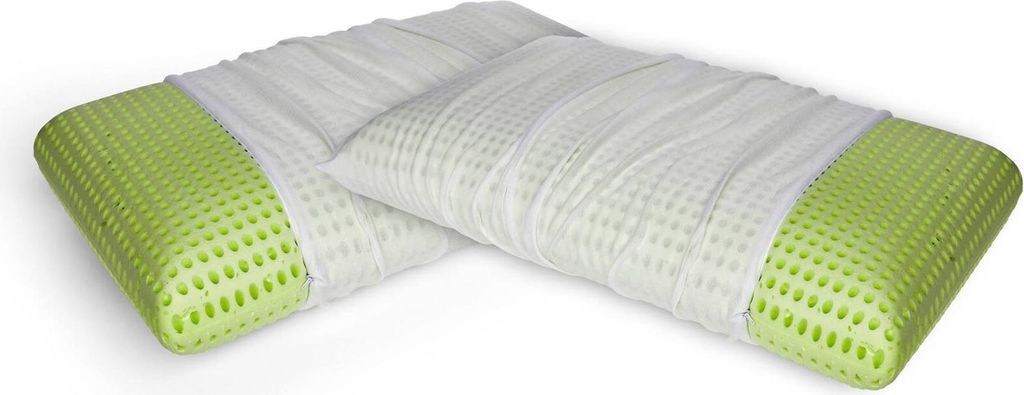 Talamo Italia 2er-Set Kissen für das Bett, 100% Italy, Abnehmbares Seifen-Kissen aus perforiertem Memory-Schaum, hypoallergen und atmungsaktiv, 70...