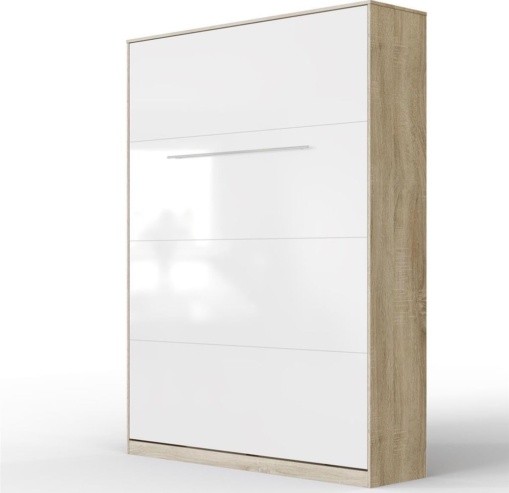 SMARTBett Standard Komfort Lattenrost 140x200 Vertikal Komfort Eiche Sonoma/Weiss Hochglanzfront