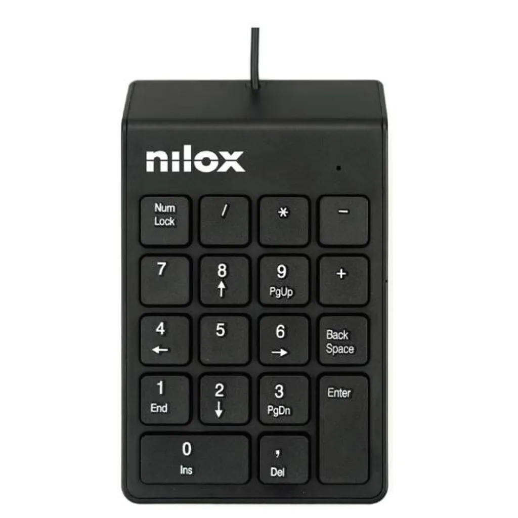 Nilox Pavé Numérique USB Noir - Clavier Filaire avec Pavé Numérique 18 Touches