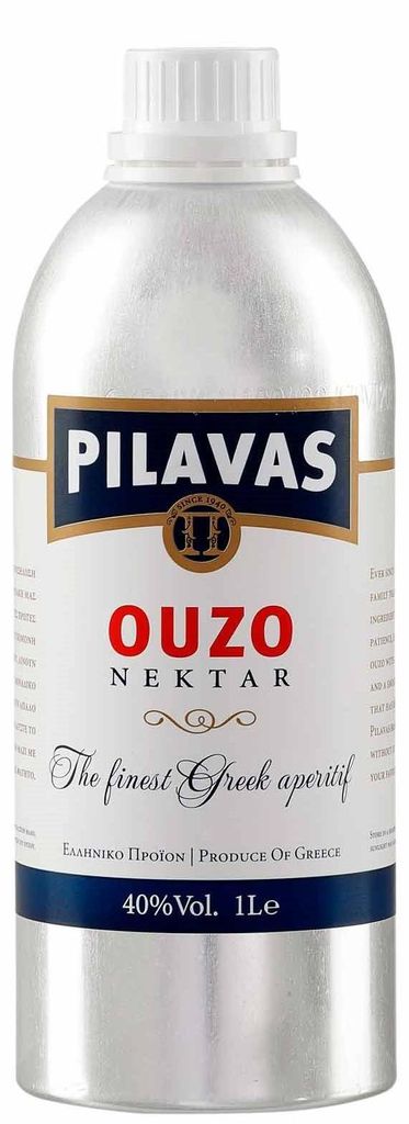 Ouzo Nektar Pilavas in Aluflasche 40% 1,0l Produktbild 