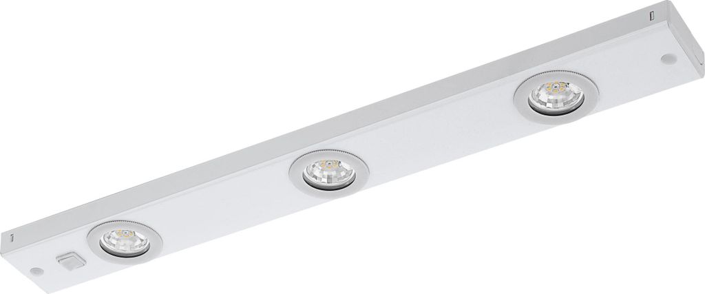EGLO LED Unterbauleuchte Kob , 3 flammige Unterschrankleuchte Küche aus Metall in Weiß, Küchenlampe mit Wippschalter, Küchenleuchte warmweiß