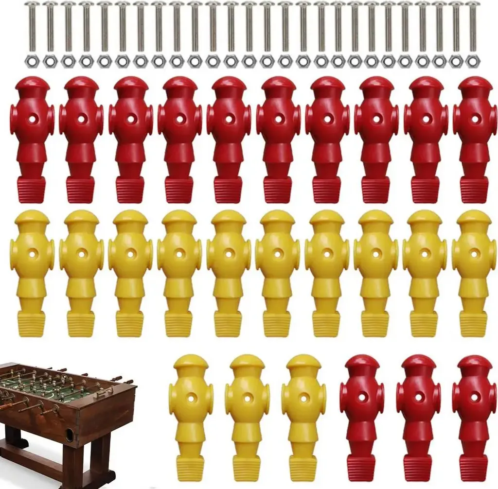 Figurines baby-foot haute durabilité bicolores rouge jaune bleu jaune