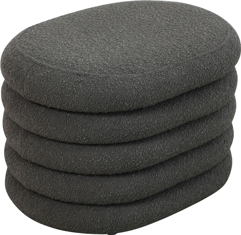 SVITA BLOSSOM Hocker mit Stauraum Sitztruhe Sitzhocker Ottomane Boucle-Polster Dunkelgrau