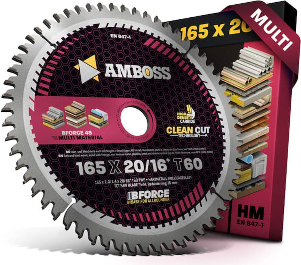 HM Kreissägeblatt -165 x 2 1.4 x 20 Red 20 16 Z=60 FWF