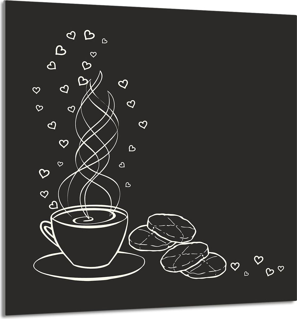 GLASPLATTE FÜR KÜCHE 60x65 Kaffee