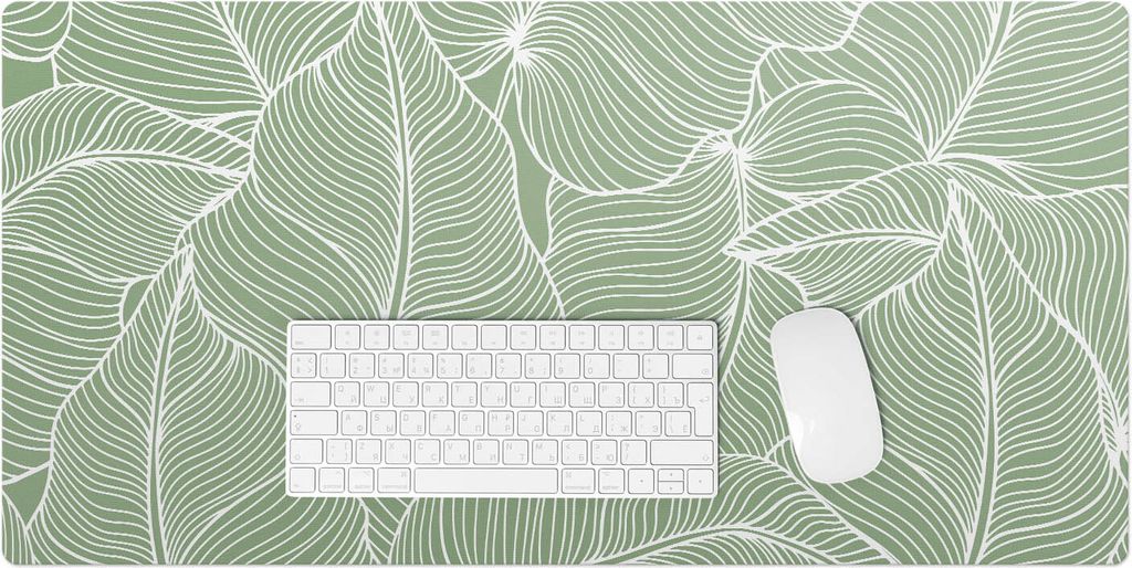 Blätter Mit Linien – Schreibtischunterlage – Rutschfeste Tischunterlage – Schreibtischmatte für Büro & Zuhause – Schreibunterlage – Ma...