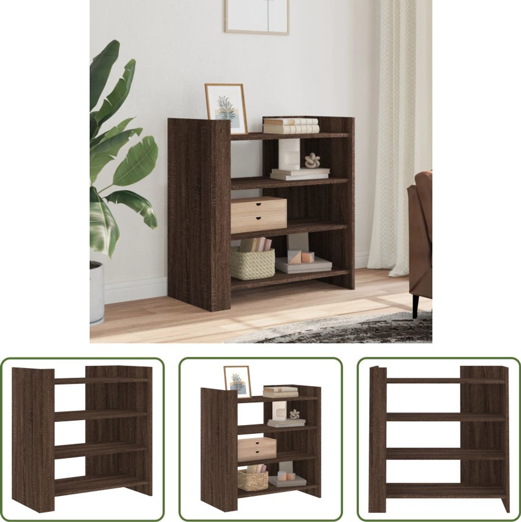 The Living Store Sideboard Braun Eichen-Optik 73,5x35x75 cm Holzwerkstoff
