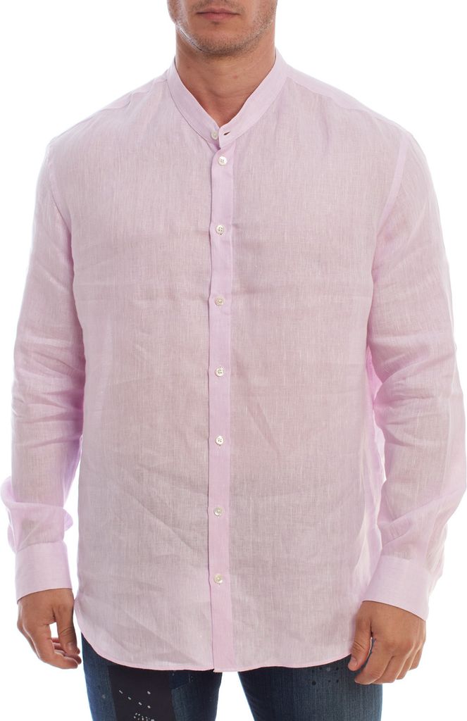 Emporio Armani Herren-Langarmhemd aus Leinen 51SMGL