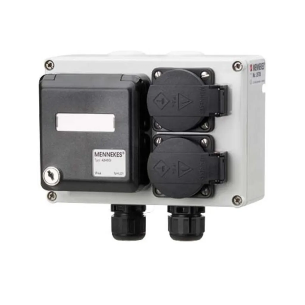 Prise combinée 2xSchuko 2xRJ45 IP44 murale CEE 25705 pour atelier