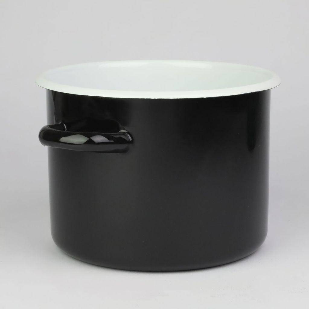 Rondel emaliowany 4.5L czarny uniwersalny garnek do zupy Zdjęcie produktu 2