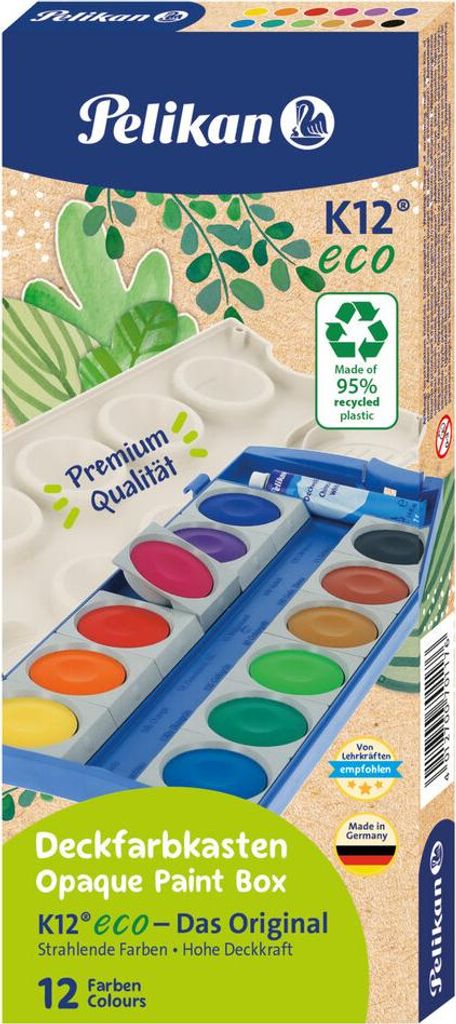 Deckfarbkasten K12 eco - 12 Farben + Deckweiß Produktbild 