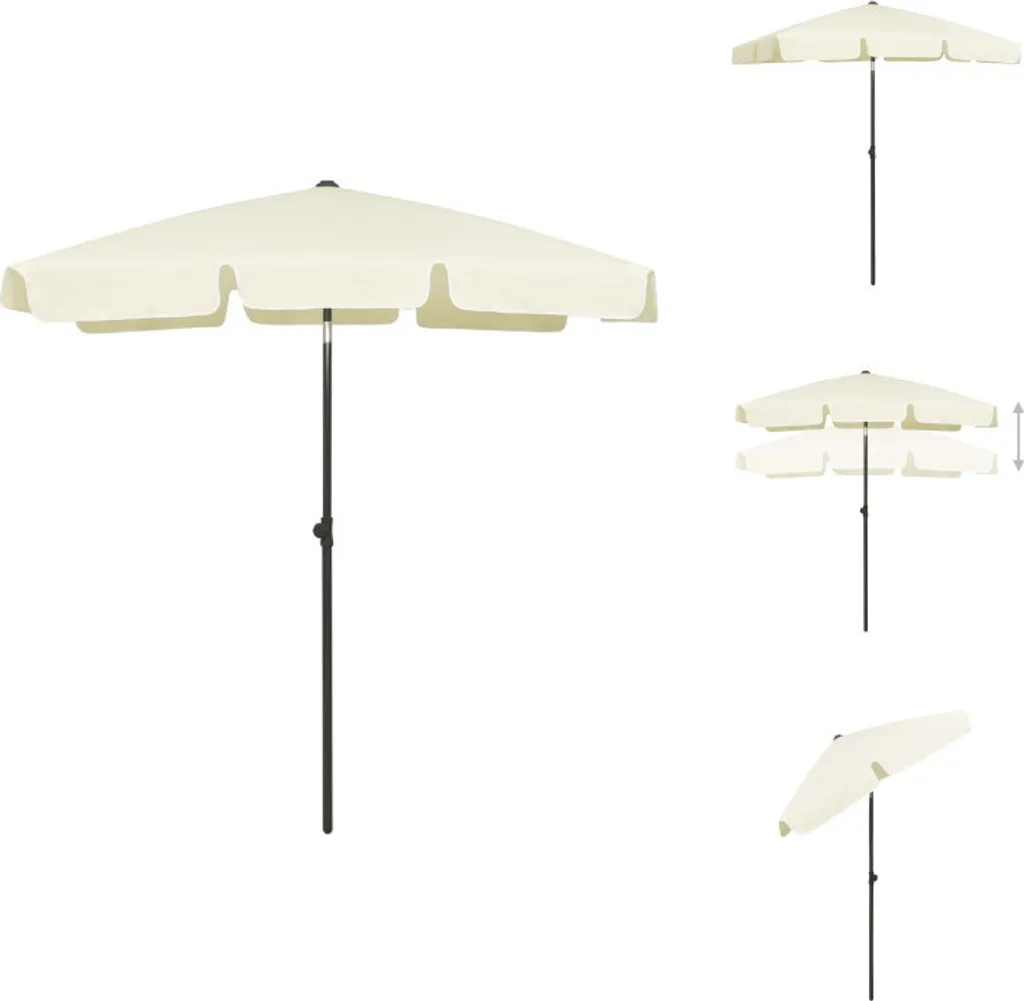 Parasol de Plage Stable 180x120 cm Jaune Sable contre les Coups de Soleil