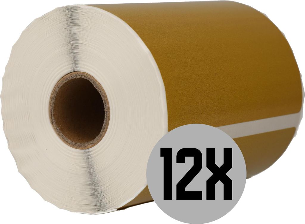 DULA Labels - Kompatibel mit Dymo S0904980 Labels - Gold - Große Versandetiketten - 12 Rollen - 104 x 159 mm - 220 Etiketten pro Rolle