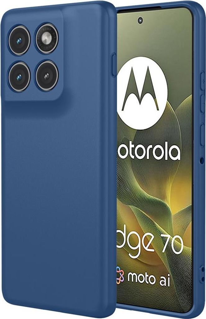 Hülle für Motorola Edge 70 - Phonesta Soft Silk Silikon Back Cover - Dunkelblau