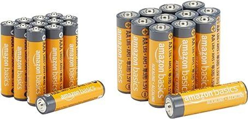 Hochleistungs-Alkali-Batterien, AA und AAA, Vorteilspack, 12 AA-Batterien und 12 AAA-Batterien, 1,5 V, 10 Jahre lagerfähig, 24 Stück