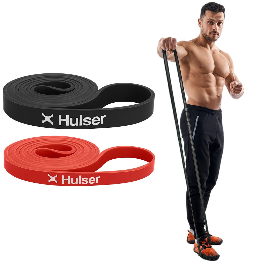 Hulser Fitnessbänder Set 2-teilig - 7 bis 30 kg - Stretching widerstandsband - Fitness Widerstandsbänder für Krafttraining - Gymnastikband