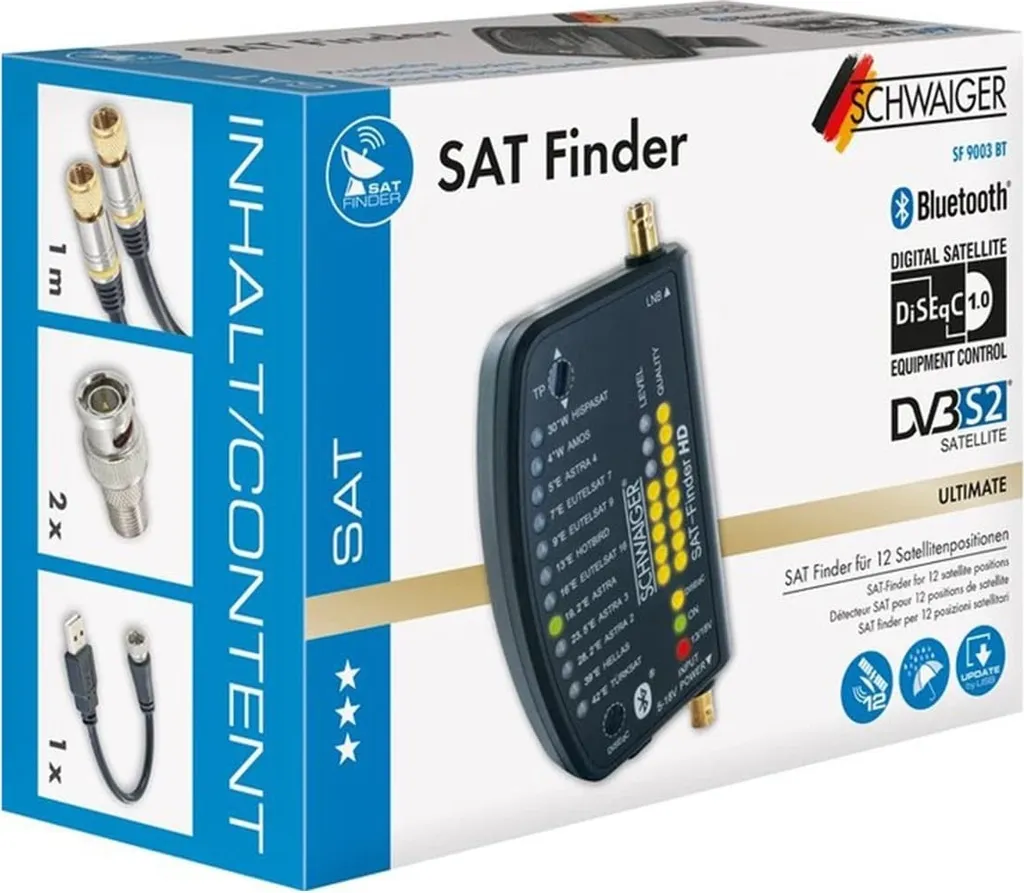 Sat-Finder HD connecté Bluetooth Schwaiger avec application smartphone