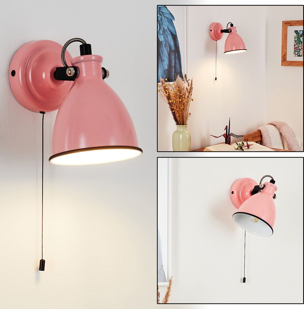 Spadacenta »Spadacenta« Wandlampe, Metall, Pink glänzend/Weiß/Schwarz