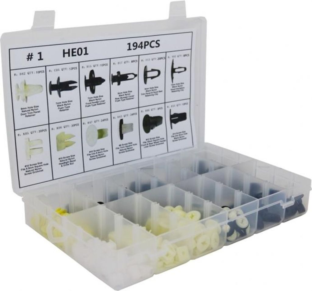 Auto Clips Kunststoffbefestigungen Kit 194 Stck-.