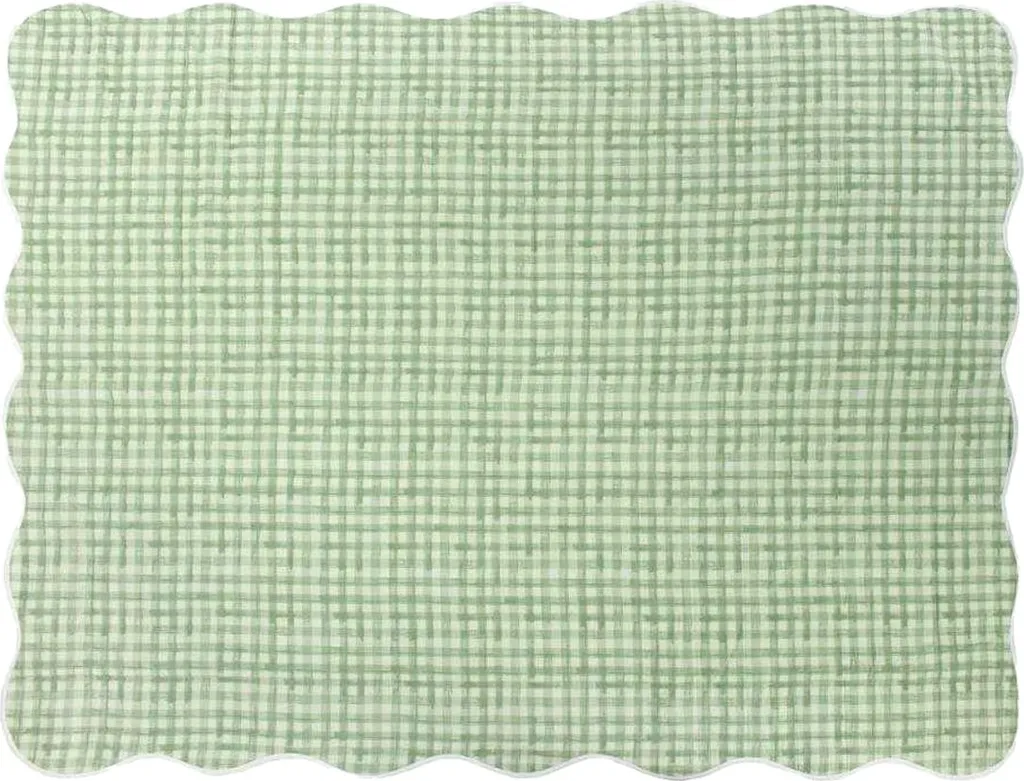 Furn Couvre-lit matelassé sauge RV3594 - Jeté de lit 200 x 150 cm chic