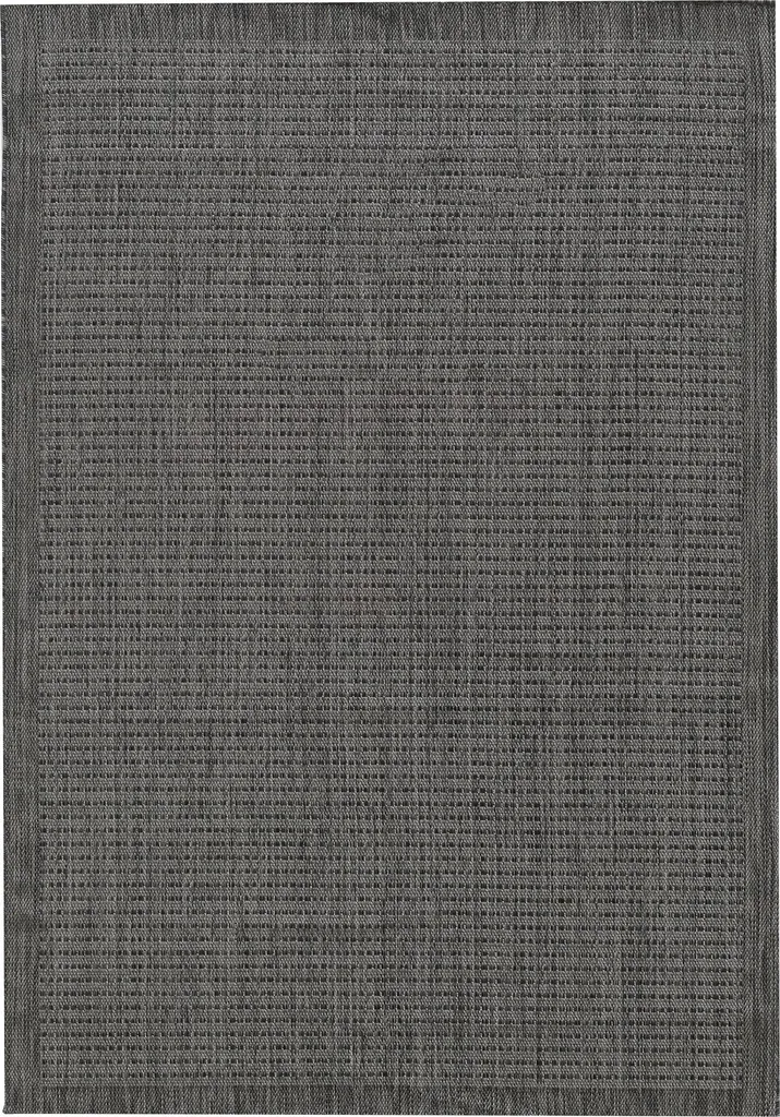 Tapis tissage plat noir 280x370 cm lavable et résistant aux intempéries