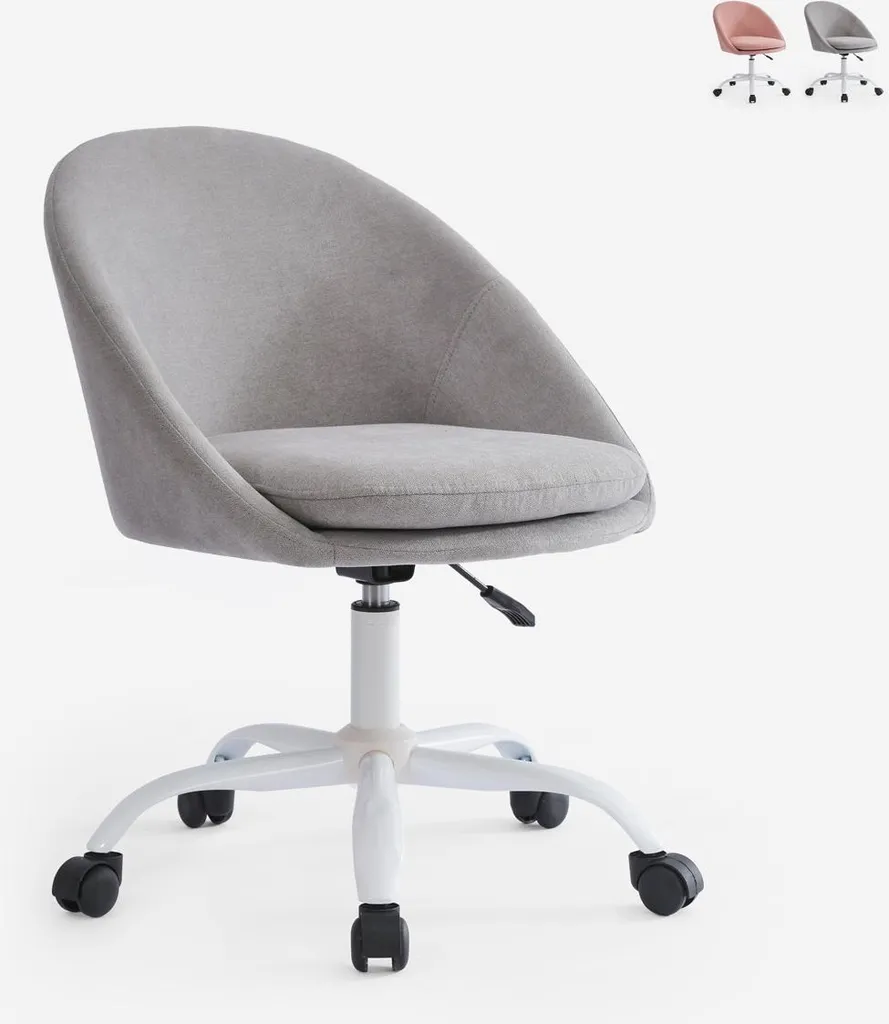Chaise de bureau pour télétravail Micro réglable en tissu gris
