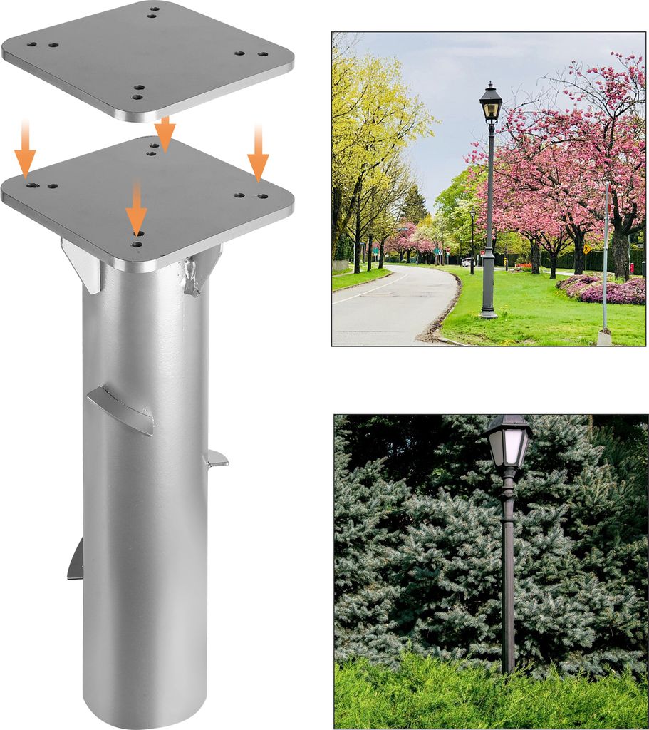 Jopassy Balkon Schirmständer Schirmhalter Sonnenschirmständer Universal Sonnenschirm Metall Silber