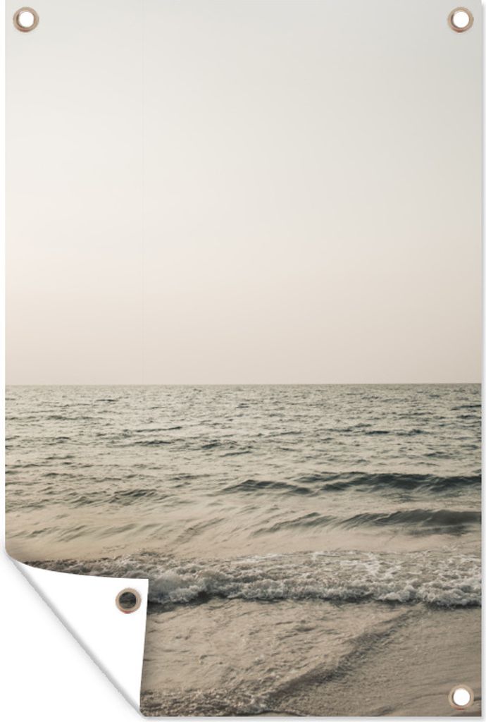 MuchoWow 40x60 cm Outdoor-Poster Gartendeko Sichtschutz Garten Poster für den Garten Sommer - Meer - Weiß