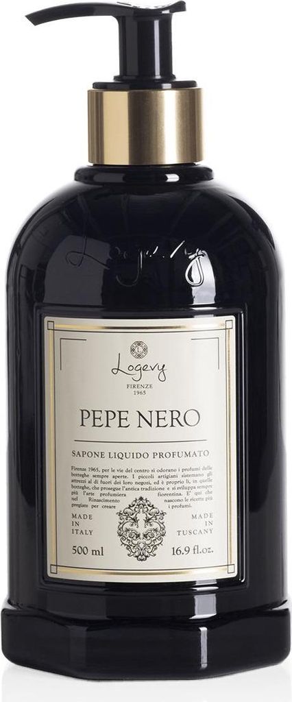 Logevy – Flüssigseife – Schwarzer Pfeffer – 500 ml – Sanftes und duftendes Reinigungsmittel