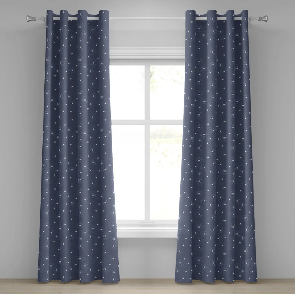 Tenda Stelle Bianche ABAKUHAUS 280x175 - Blu Navy per Cameretta