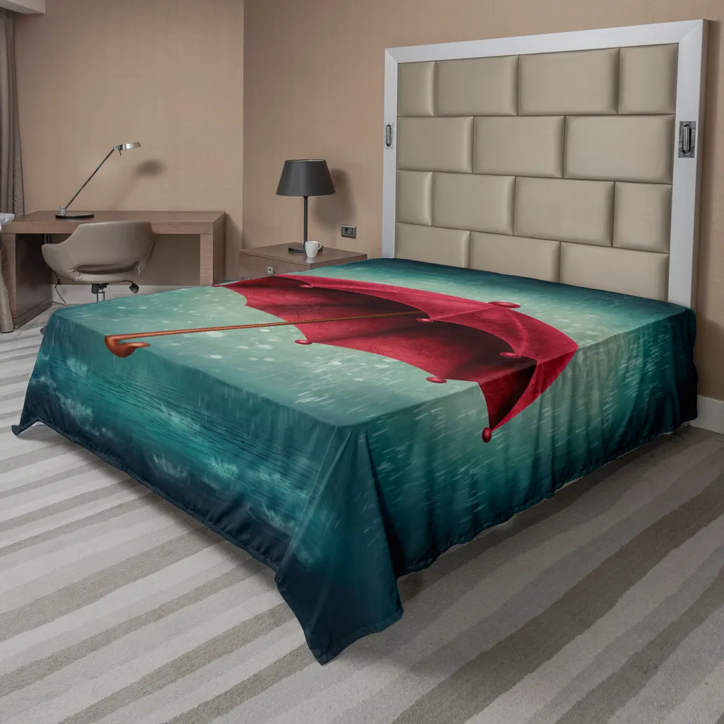 Drap de lit supérieur doux avec imprimé floral bleu sarcelle 260 x 228 cm