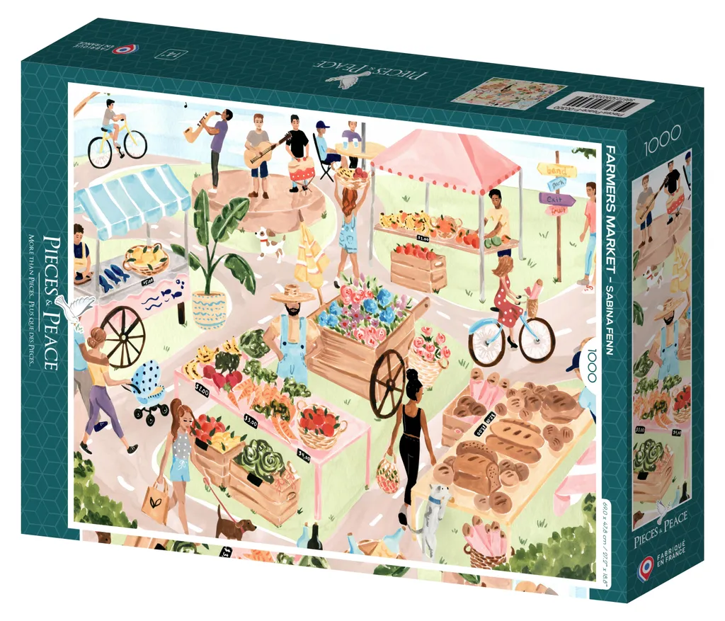 Puzzle 1000 pièces Pieces & Peace Marché des Fermiers - Illustration Zen