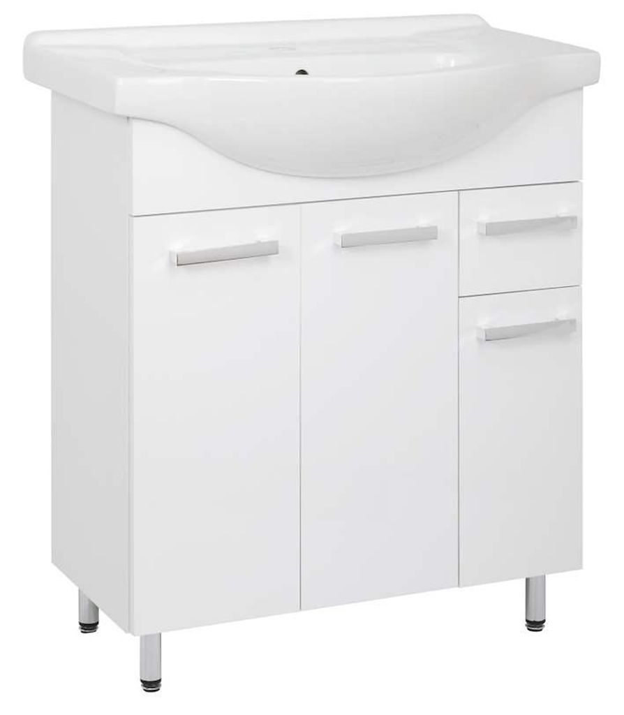 Stamar | Standwaschbecken, 75cm, Hochglanz, Schränken und Produktbild 