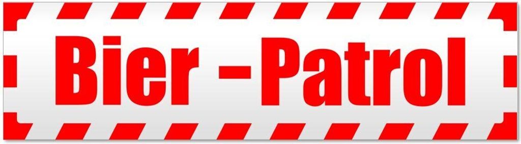 Kiwistar - Autoaufkleber - Rot - 60 x 16 cm - Bier Patrol gestreift - Hinweis Aufkleber Sticker für Auto, Kfz, Fahrrad, PKW, LKW