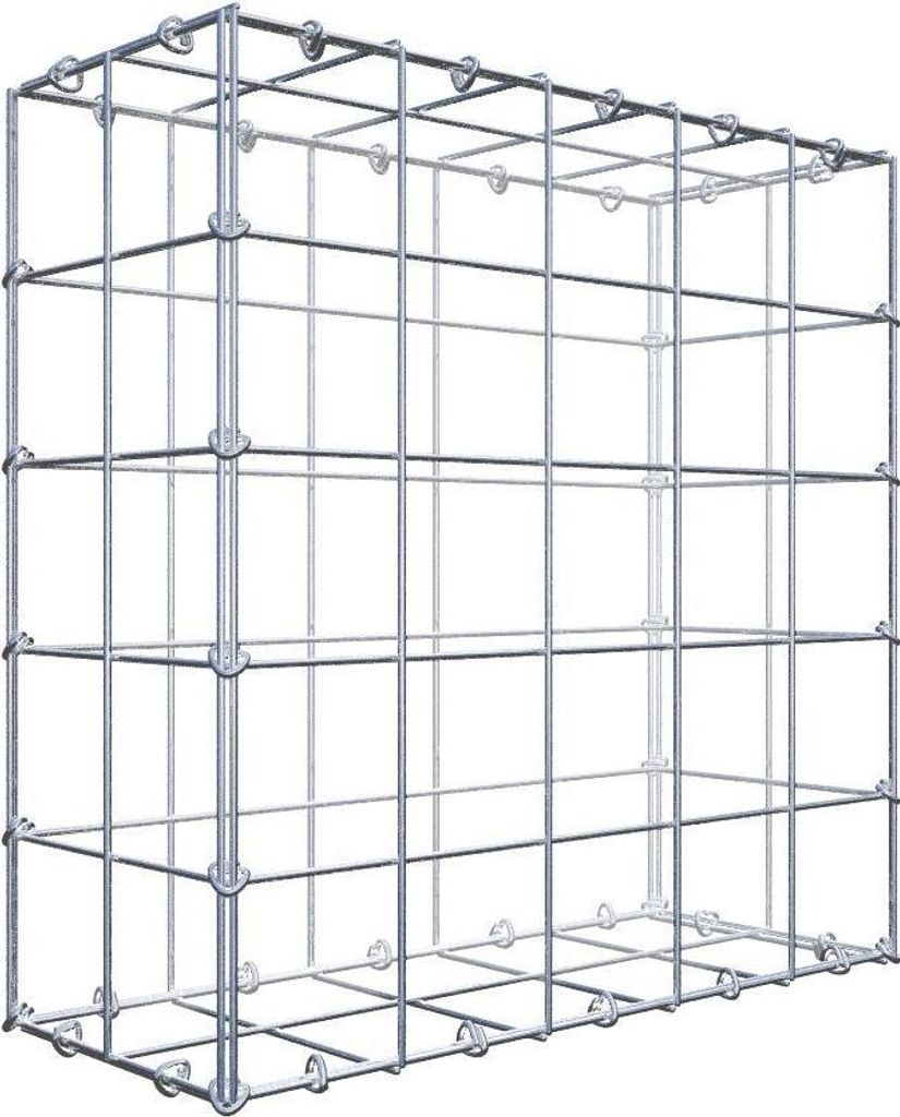 Gabione 50 cm x 50 cm x 20 cm (L x H x T), Maschenweite 10 cm x 10 cm, C-Ring