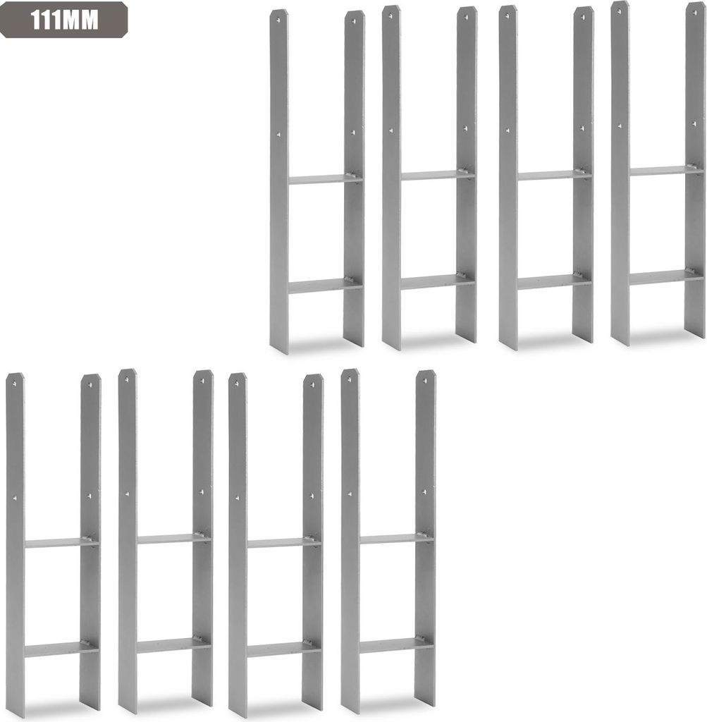 Faziango Pfostenanker für den Außenbereich – extra robust, witterungsbeständig und ideal für Holzpfosten im Garten - 111mm 8x