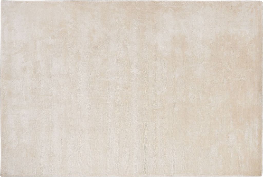 BELIANI Teppich Hellbeige Viskose 140 x 200 cm Kurzflor Rechteckig mit Baumwoll-Unterseite Modern Industrial Einfarbig Handgewebt Wohnzimmer Schlaf...