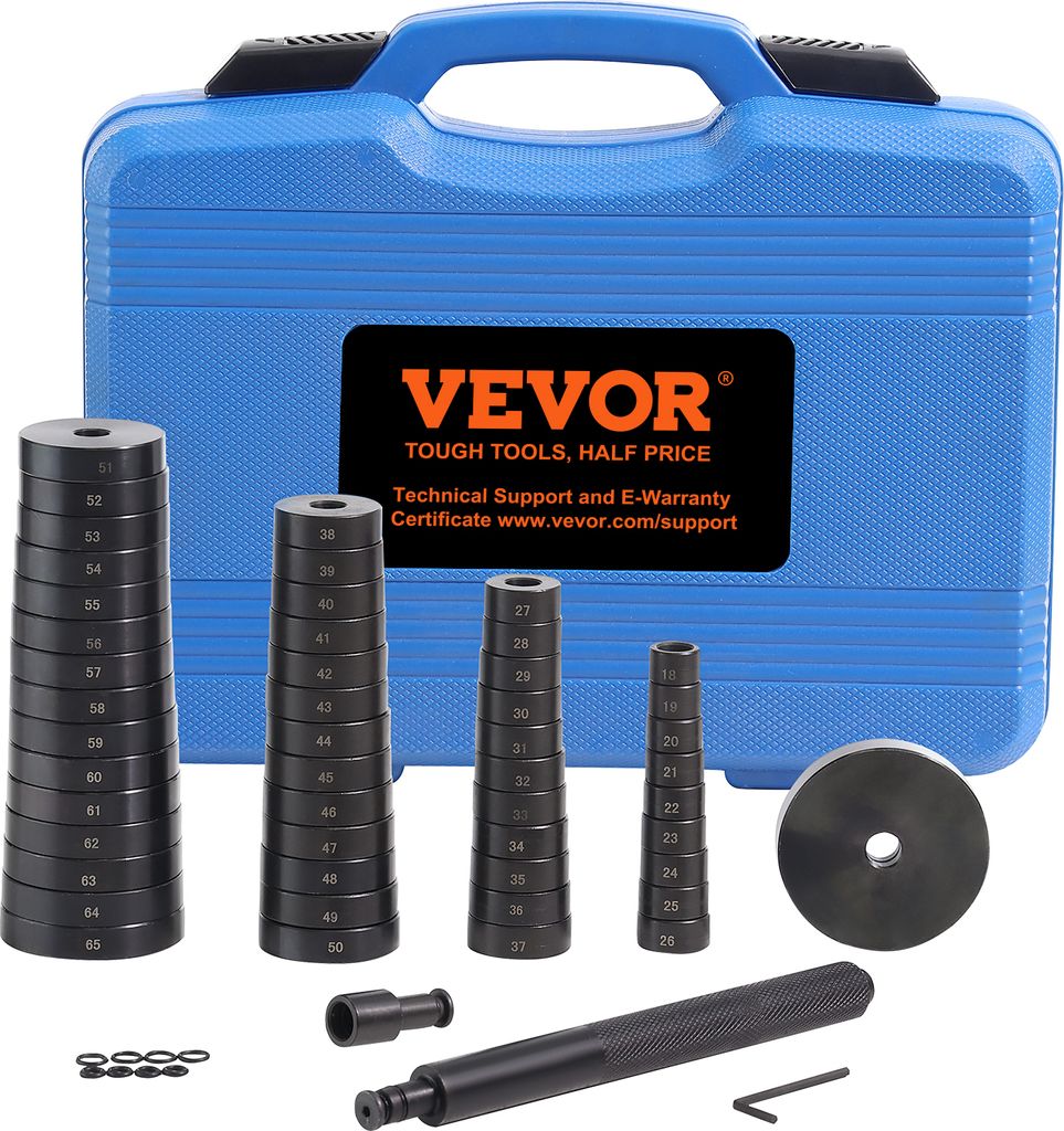 VEVOR 52 tlg. Radlager Druckstück Treibsatz, Lager Druckstücke Satz 18-65 mm, Eintreiber für Lager Buchsen Simmerring Lagerpresse Werkzeug Monta...
