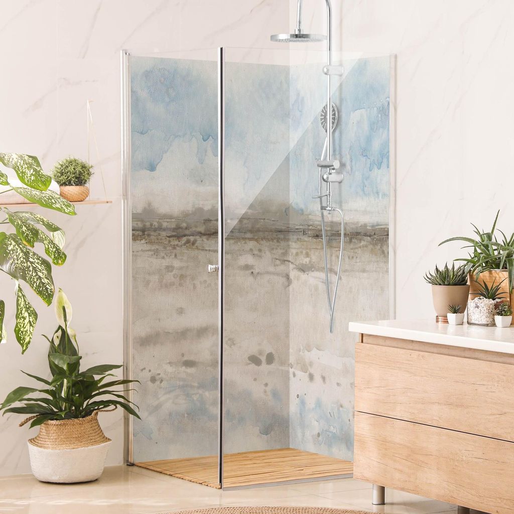 Duschrückwand Natur selbstklebend - 0.61 mm Wandpaneel wasserfest Design beige Motiv Badrückwand fugenlos Premium matt 100x210 cm