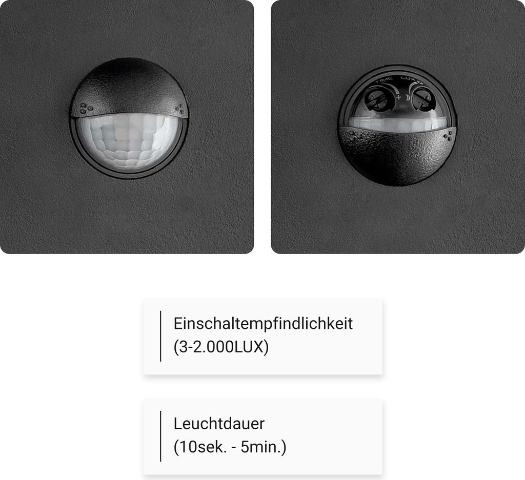 LED Aussenleuchte Bewegungsmelder Wand Leuchte anthrazit Produktbild 3