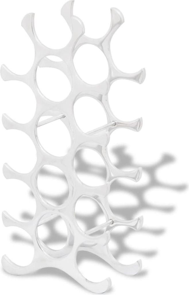 Flaschenregal für 15 Flaschen Silbern Aluminium