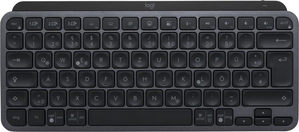 Logitech MX Keys Mini Graphite, schwarz, LEDs weiß, Logi Produktbild 