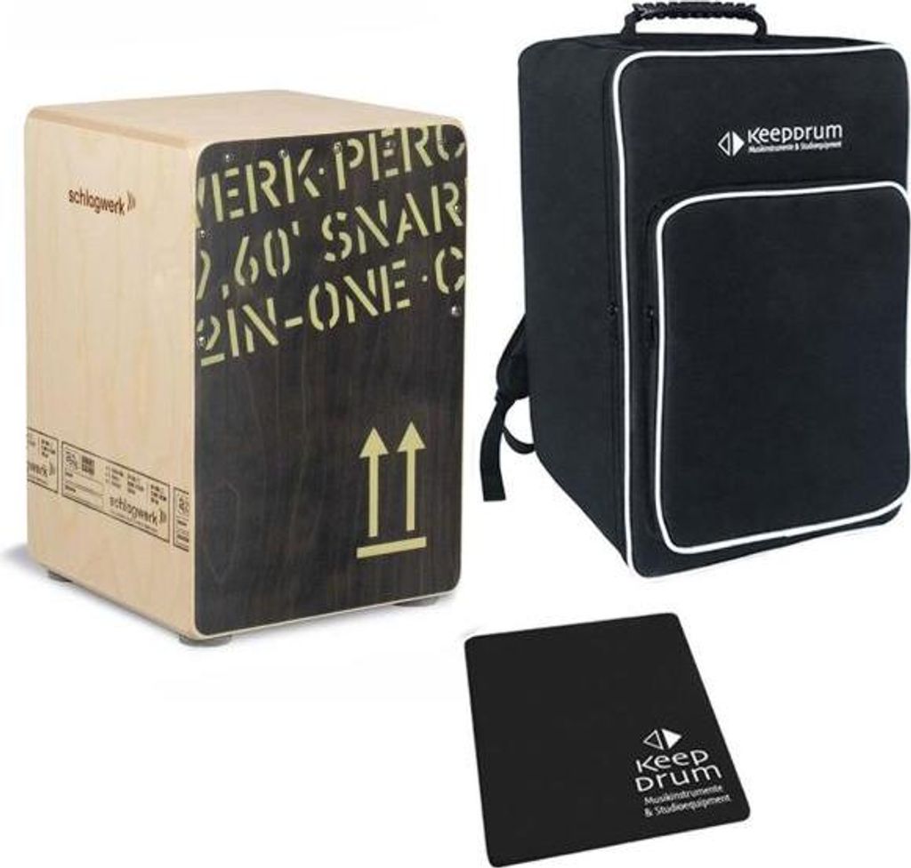 Schlagwerk CP 403 BLK Cajon mit Tasche u. Sitzpad