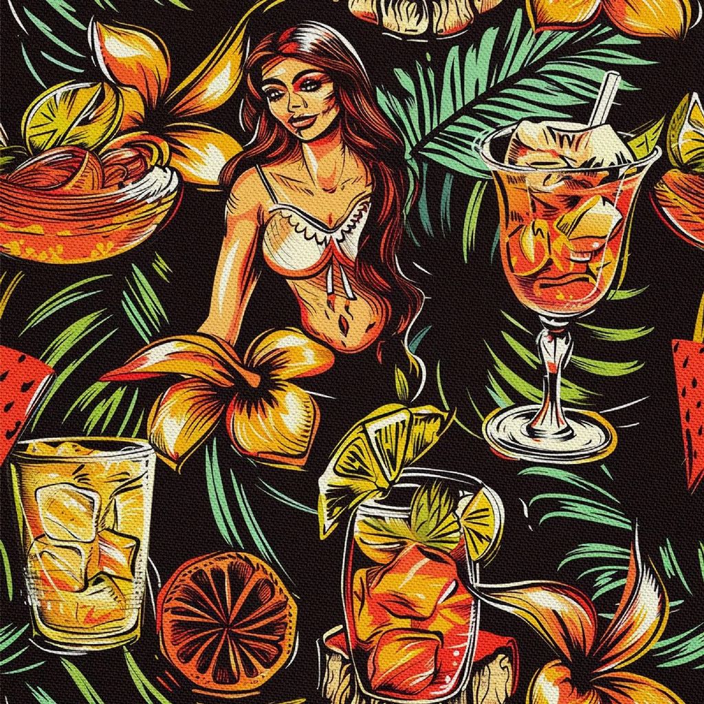 OUTDOOR DEKOSTOFFE OXFORD - Motiv Cocktail | DX8397