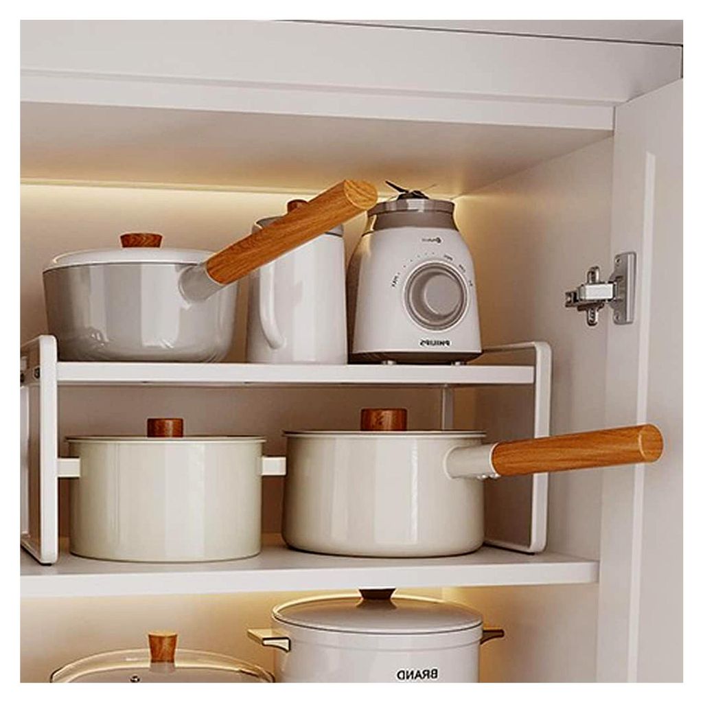Regaleinsatz für Küchenschrank mit Anti-Rutsch Matte, geeignet für Küche, Bad, Tischplatte und Sideboard