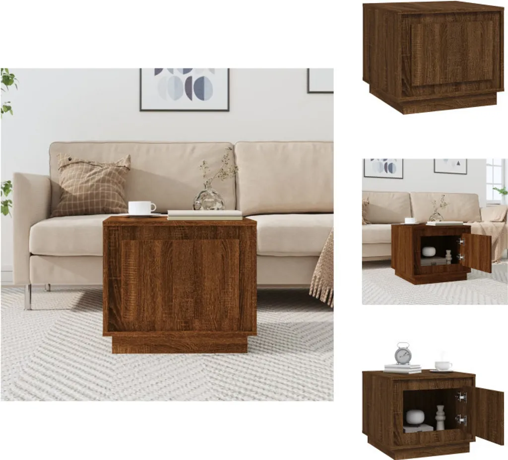 vidaXL Tavolino Salotto Rovere Marrone 51x50x44cm Moderno e Robusto