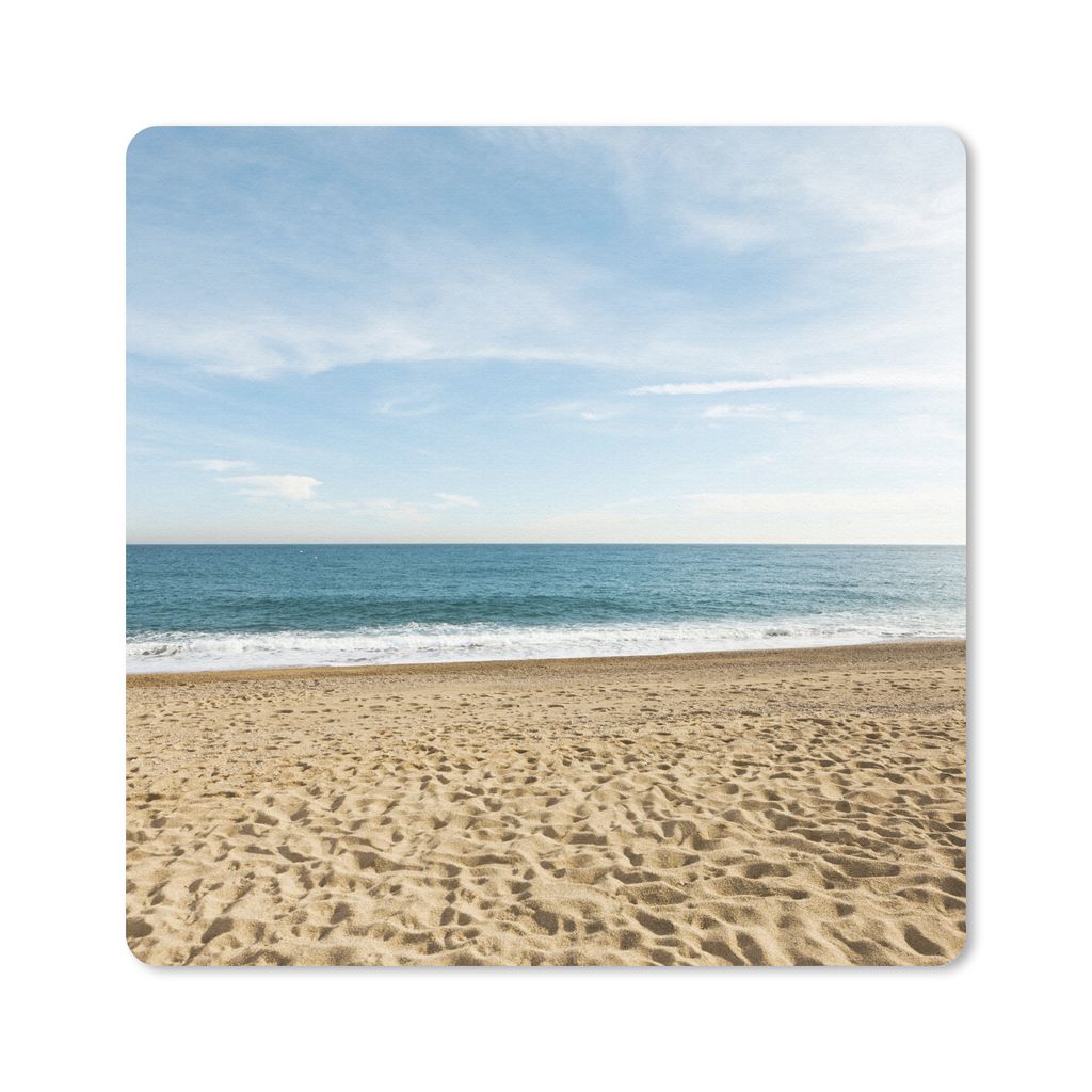 MuchoWow Mauspad Mousepad Strand - Sand - Meer 20x20 cm - Mousepads - Maus Mat - Pad - Mausunterlage - Desk Mat - Bureauartikeln