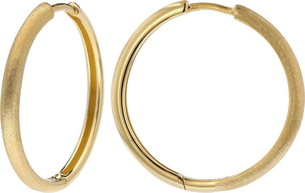 trendor 15586 Damen Ohrringe 925 Silber Vergoldet Klapp-Creolen Ø 20 mm