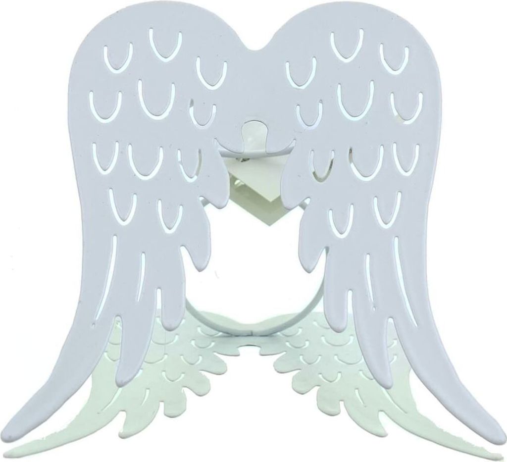 POSIWIO Weihnachtsserviettenring Engelsflügel Weiß für Stoffservietten - Metall